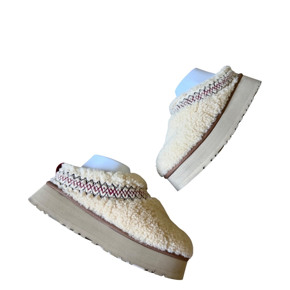 UGG Slippers Tazz Braid Platform Natural Cream Womens Size 8 - Picture 3 of 11